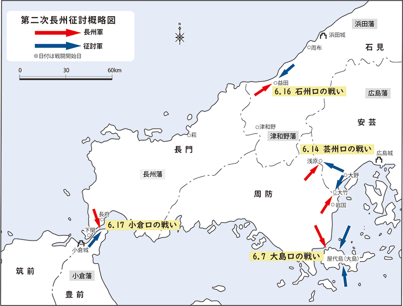 第二次長州征討概略図