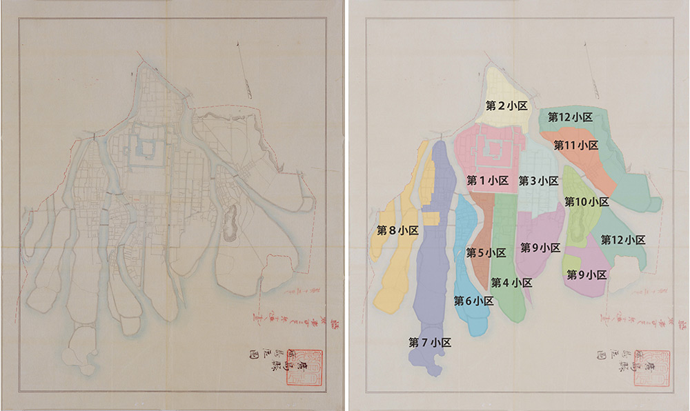 公文附属の図・一八一号 府県新設区ノ図(広島)（国立公文書館所蔵）